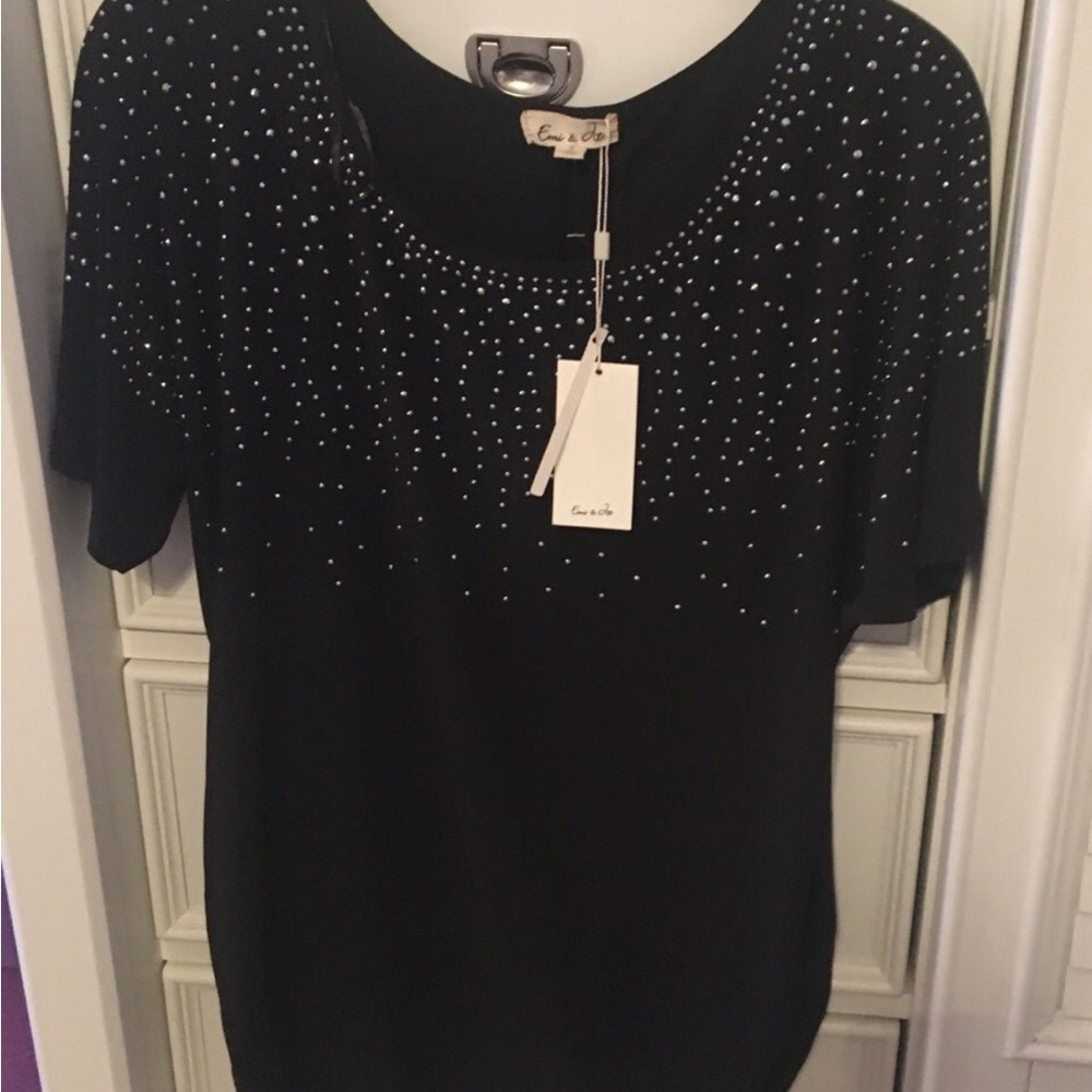 Black Studded Women's Top